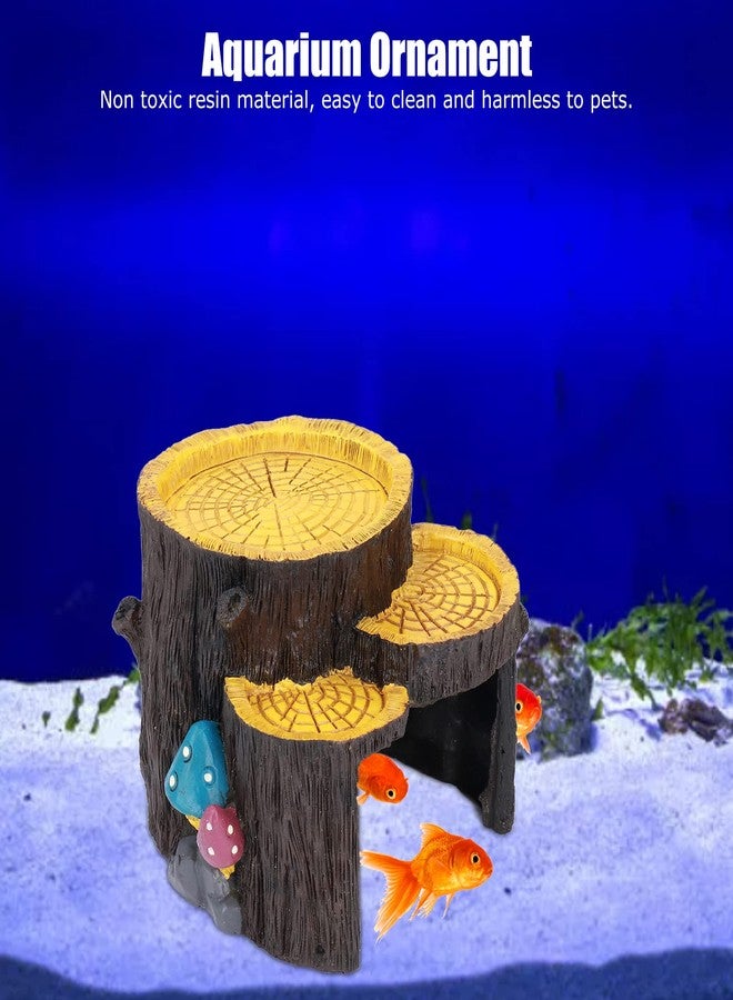 WGFOIP Resin Fish Tank Shelter, Caves Hide Hut Fish Tank Ornaments Reptile Hiding Place Stump for Reptiles - Image 4
